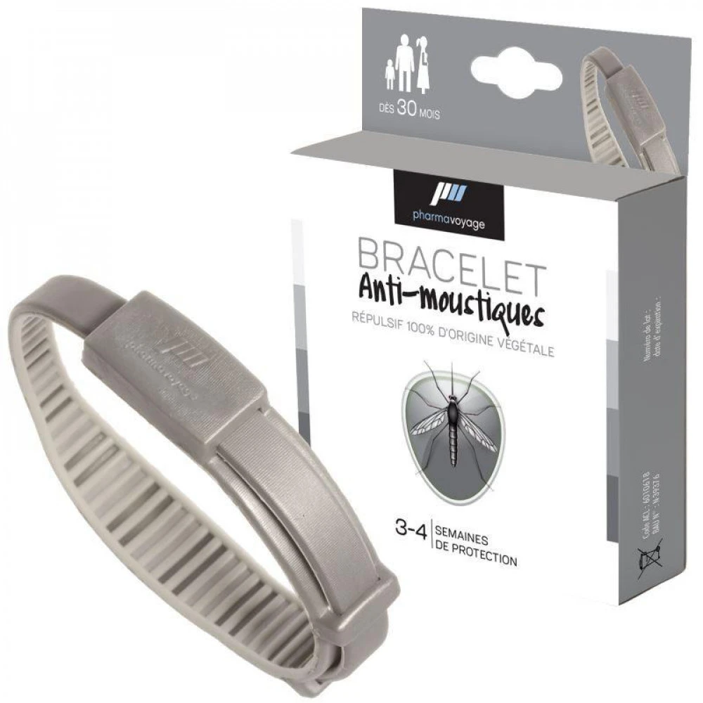 Bracelet Anti-moustiques Gris Pharmavoyage 2 Bracelet Anti-moustiques Gris Pharmavoyage – Image 2