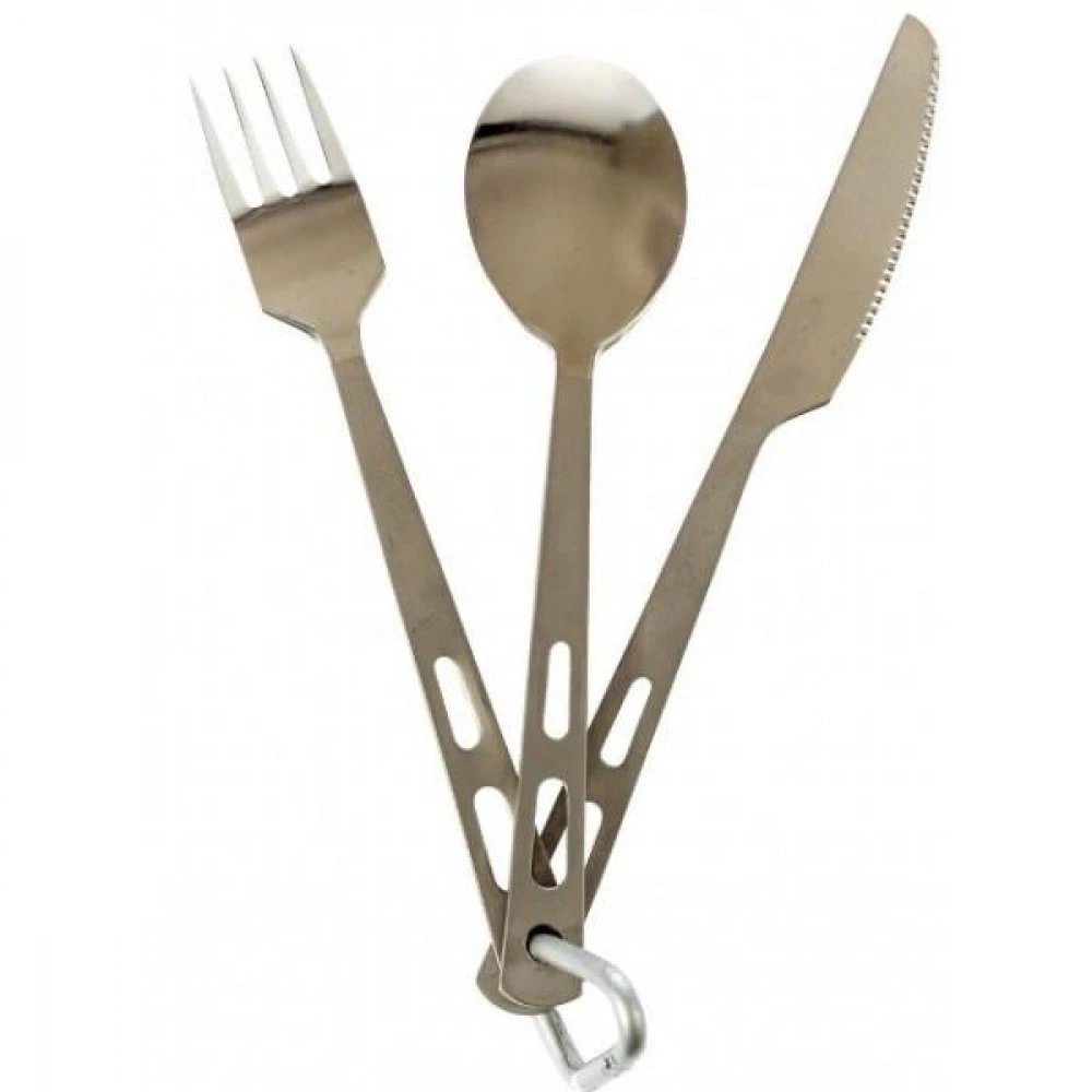 CAO Couvert 3 Pièces Inox + Mousqueton 1 CAO Couvert 3 Pièces Inox + Mousqueton