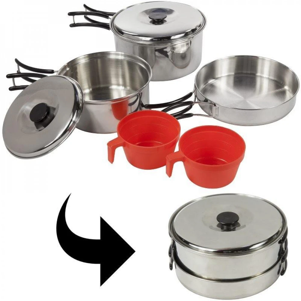 Popote Inox 2 Personnes Regatta Compact Cook Set + Housse 2 Popote Inox 2 Personnes Regatta Compact Cook Set + Housse – Image 2