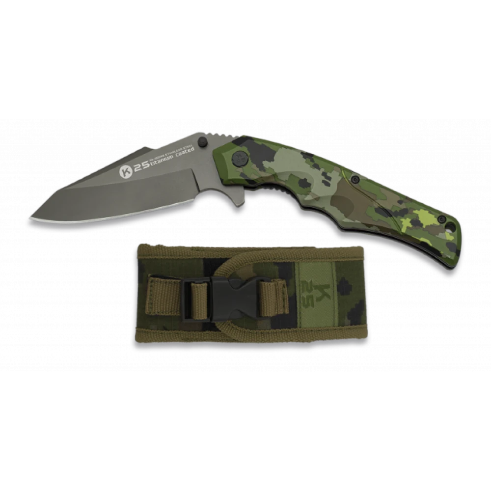 Couteau Tactical Pliable K25 9.4 Cm Camouflage 1 Couteau Tactical Pliable K25 9.4 Cm Camouflage