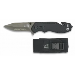 Couteau K25 Coupe Ceinture Noir Lame 8 Cm