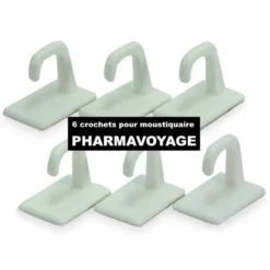 Lot De 6 Crochets Adhésifs Pour Moustiquaire Pharmavoyage -Aventurial Soldes Magasin 1 lot de 6 crochets adhesifs pour moustiquaire pharmavoyage.jpg