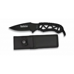 Couteau De Survie Noir Paracorde Lame 8.3 Cm