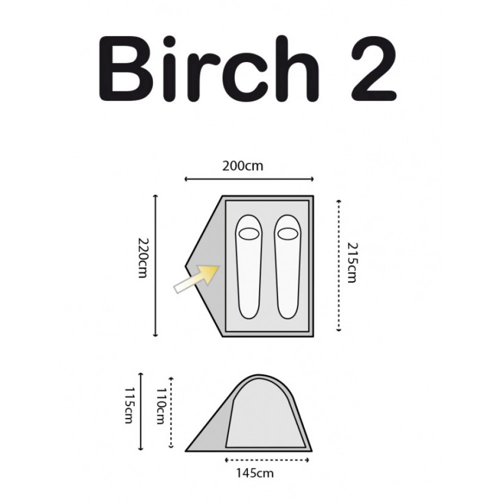 HIGHLANDER Tente Birch 2 Personnes 2 HIGHLANDER Tente Birch 2 Personnes – Image 2