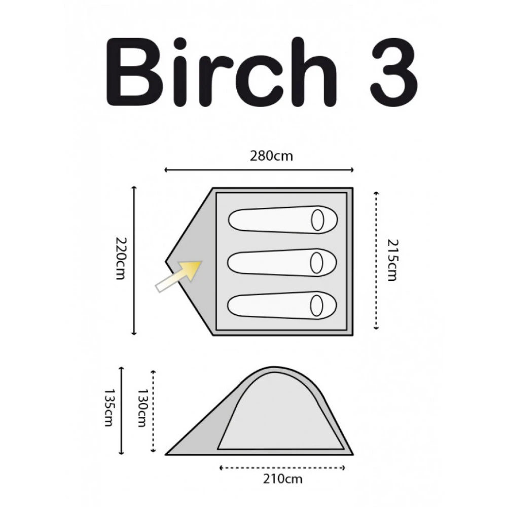 HIGHLANDER Tente Birch 3 Personnes 2 HIGHLANDER Tente Birch 3 Personnes – Image 2