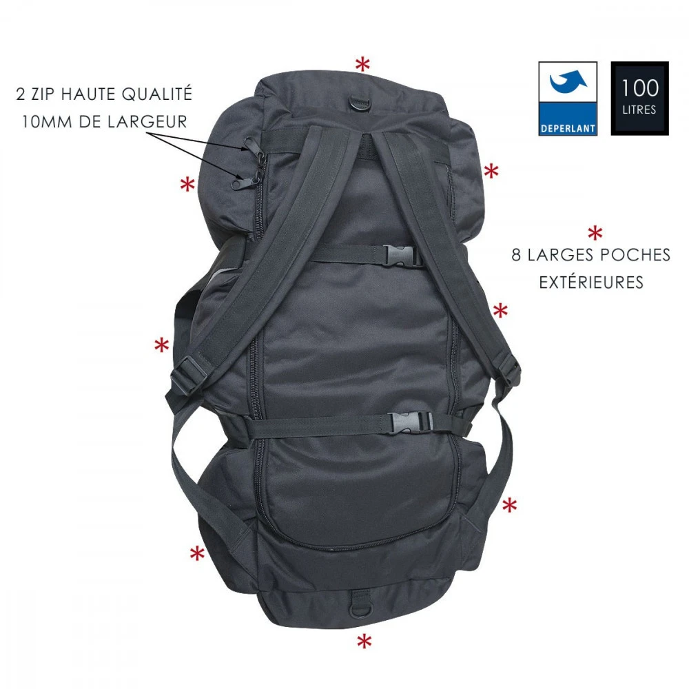 HIGHLANDER Sac à Dos Commando Otan 100L Noir 2 HIGHLANDER Sac à Dos Commando Otan 100L Noir – Image 2